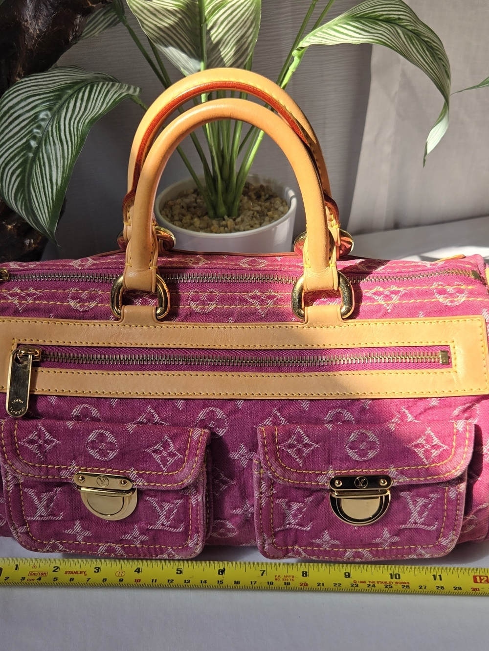 Louis Vuitton Neo Speedy M95214 Fuchsia Pink Monogram Denim Bag - Picture 15 of 15